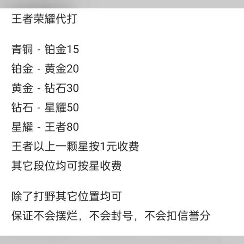 王者代练多少钱一颗星费用表？王者代练王者段位多少钱一颗星？  第5张